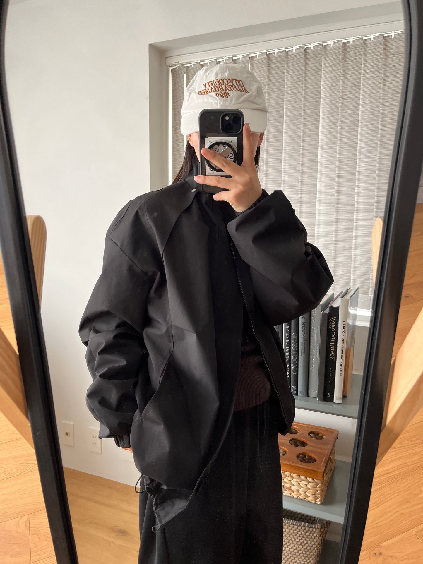 double zip snow parker black