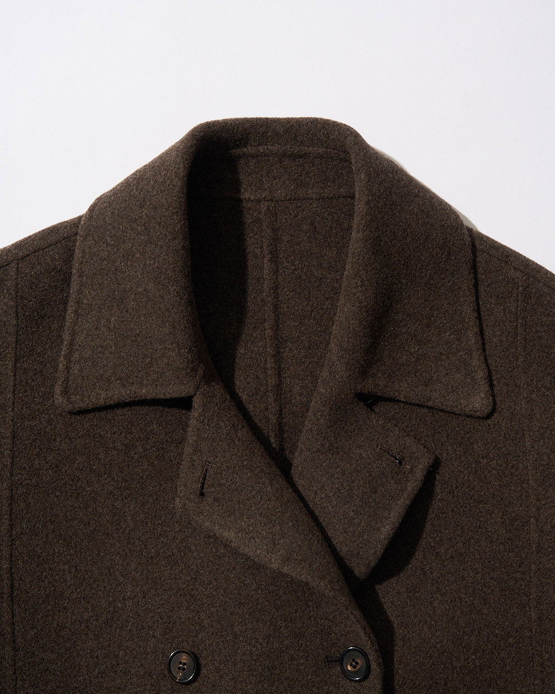 Drape Wool P-Coat brown