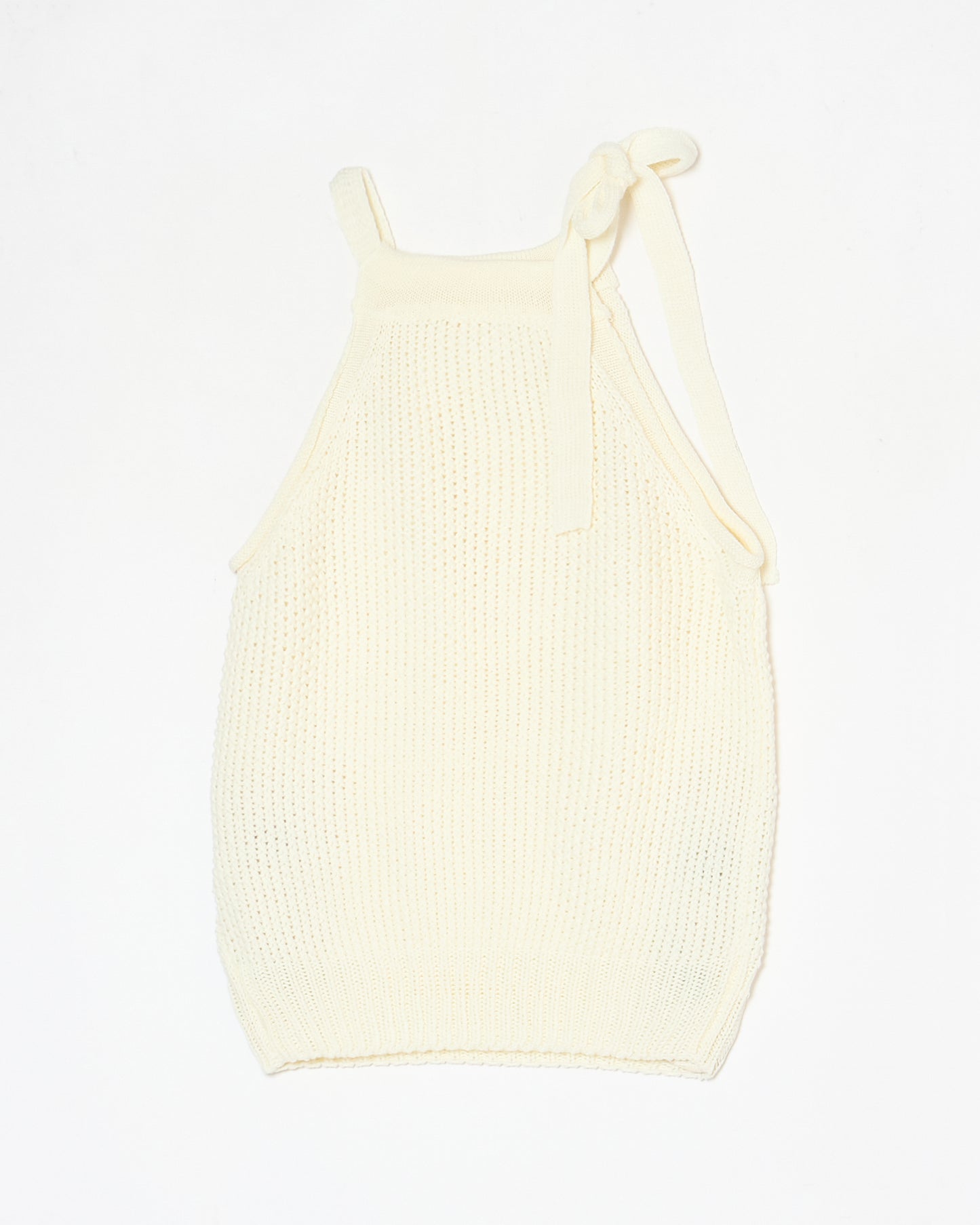 knit ribbon tank top white