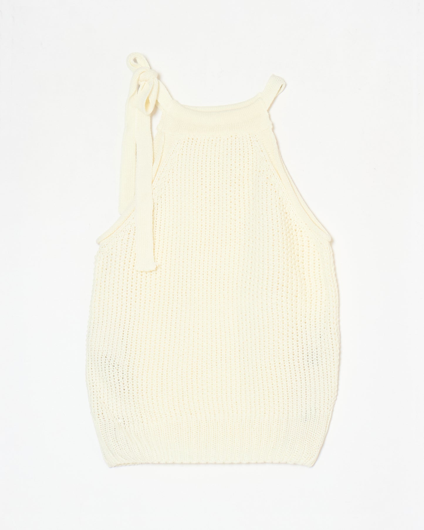 knit ribbon tank top white