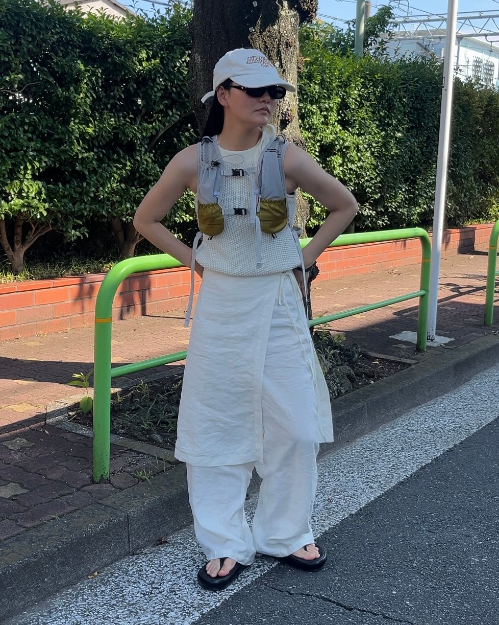 knit ribbon tank top white