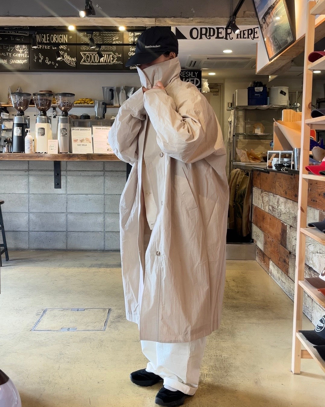 Cotton Nylon Soft Drape Coat