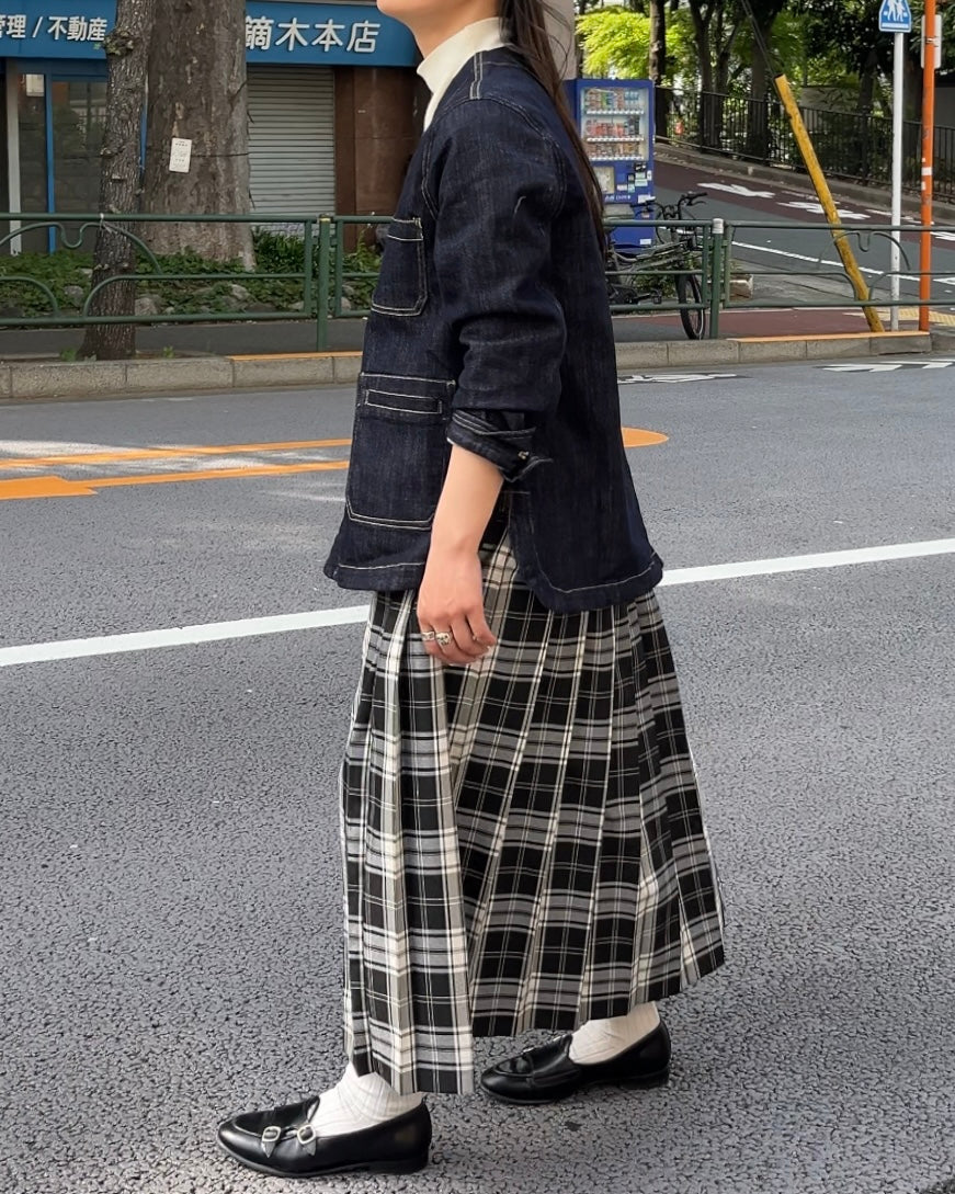 noncollar denim jacket