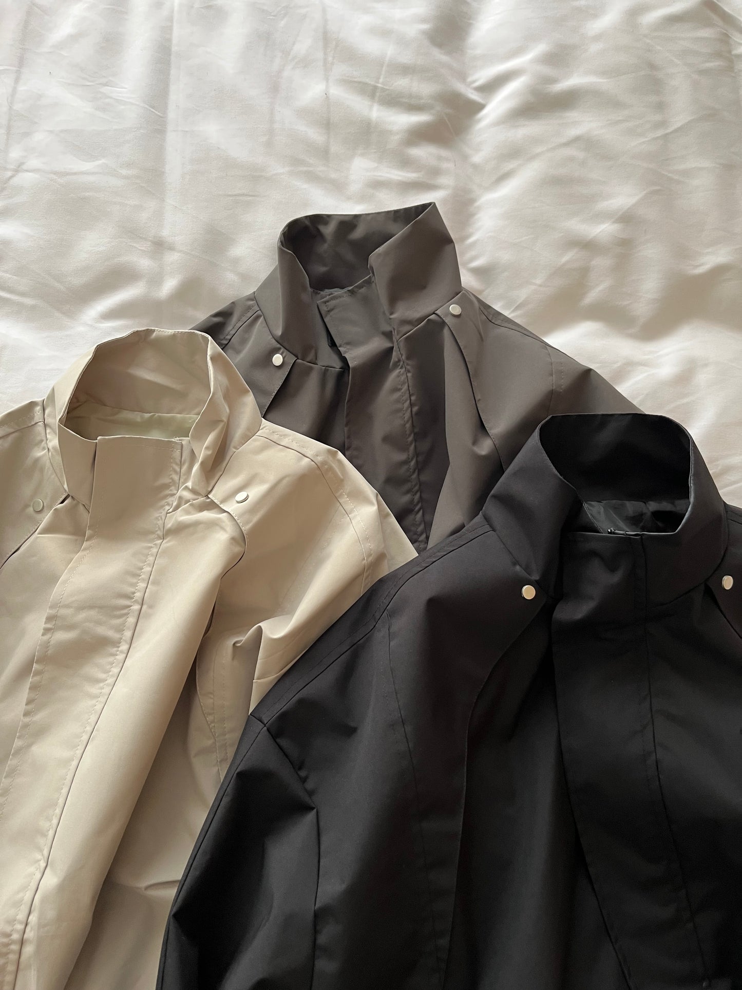 double zip snow parker gray