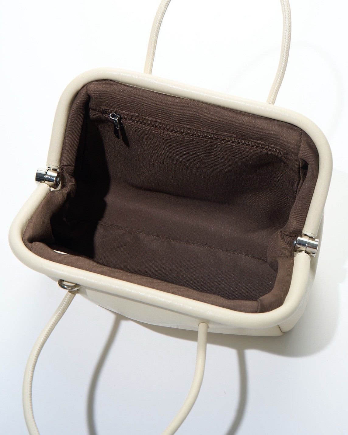 minimal Leather 2way Bag ivory