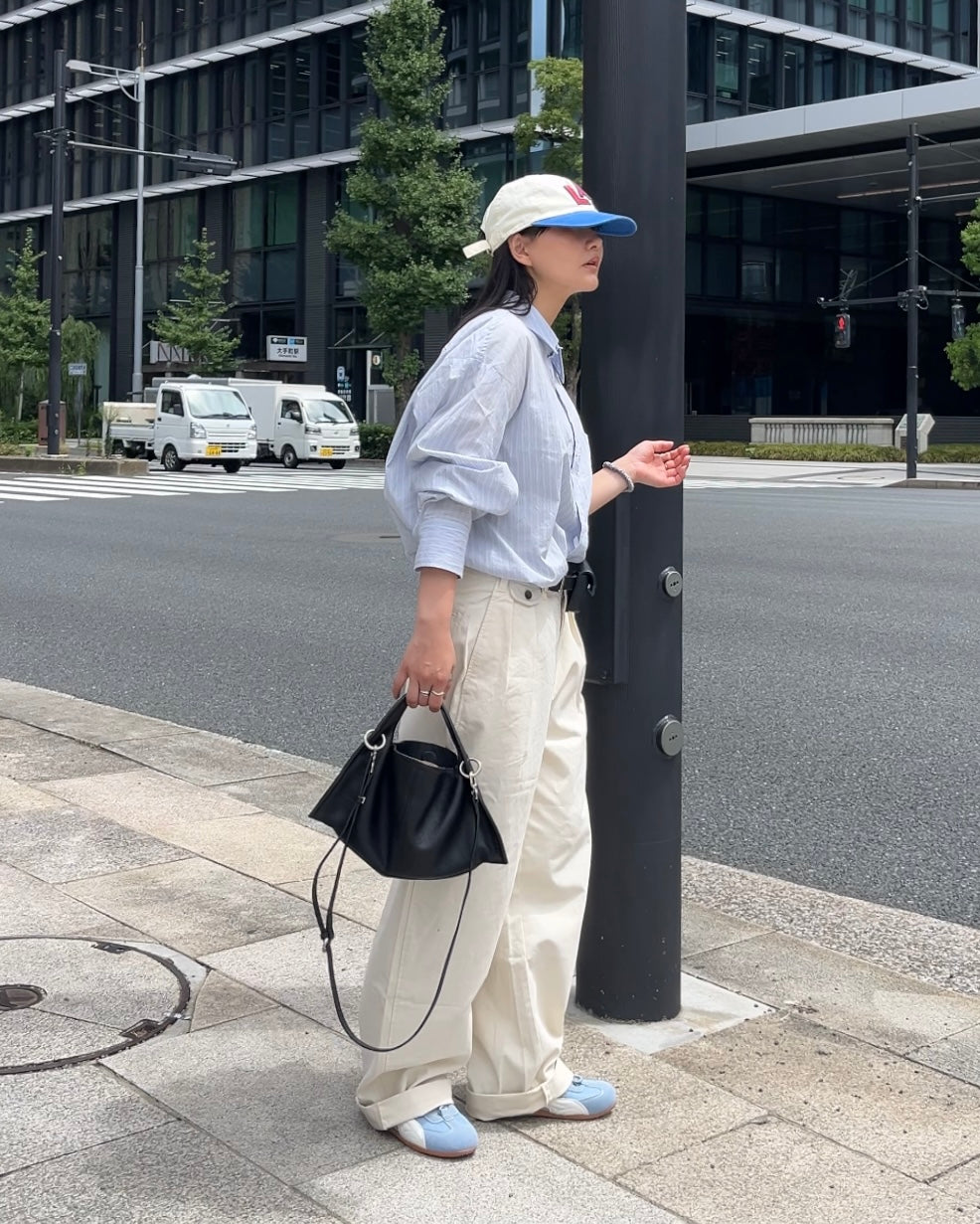 Curve Leather 2way handle bag