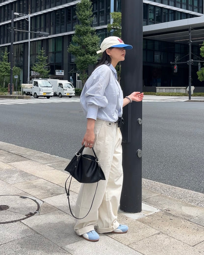 Curve Leather 2way handle bag