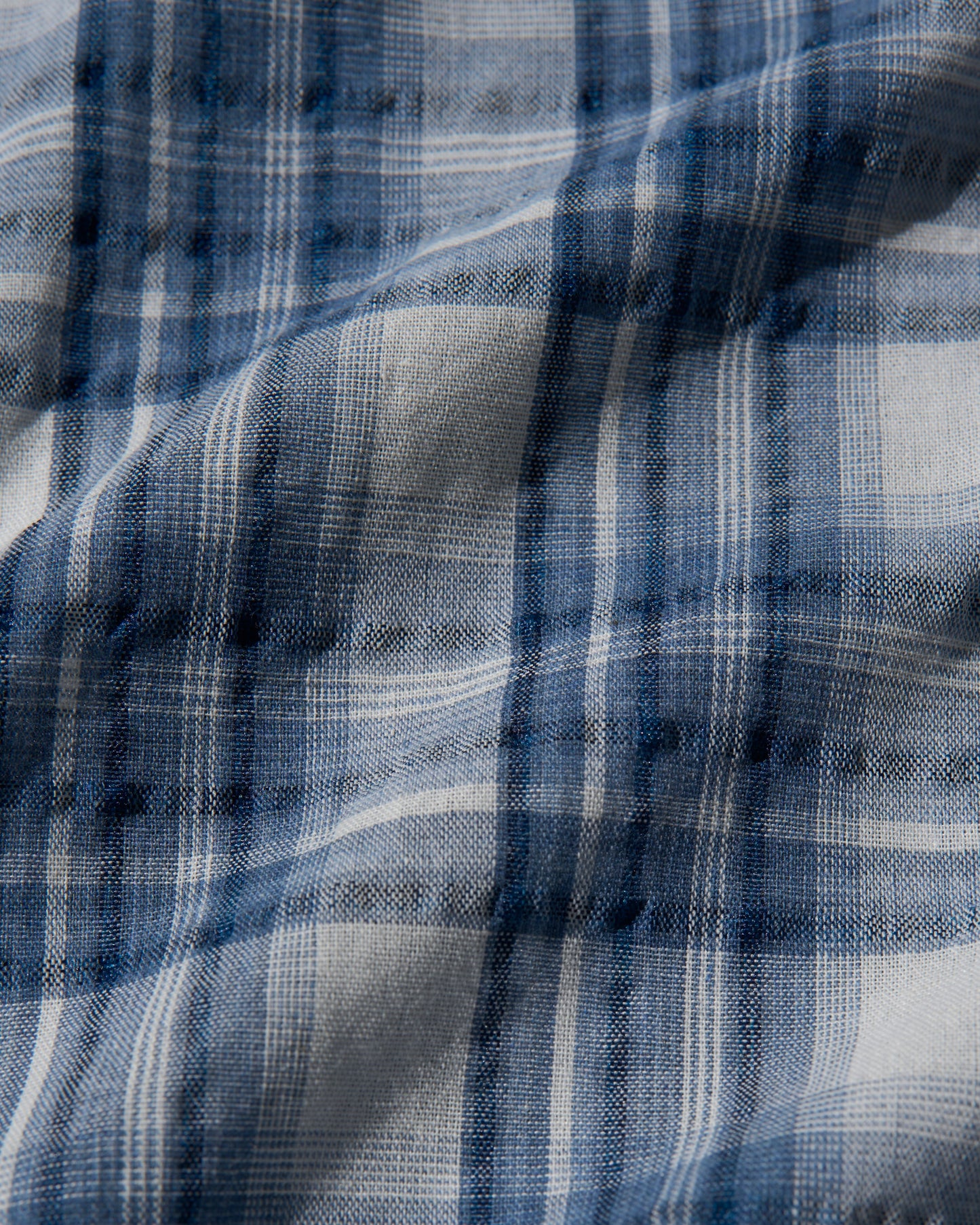 Sheer Check Airy Shirt blue