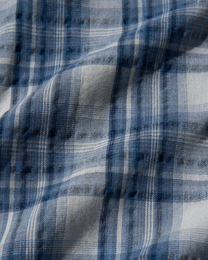Sheer Check Airy Shirt blue