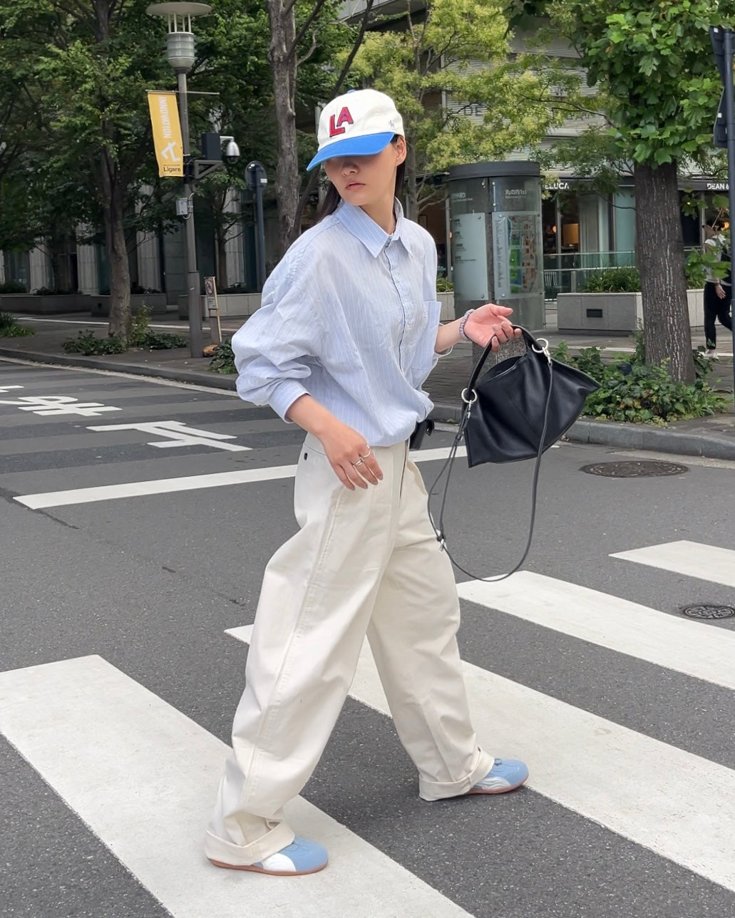 Curve Leather 2way handle bag