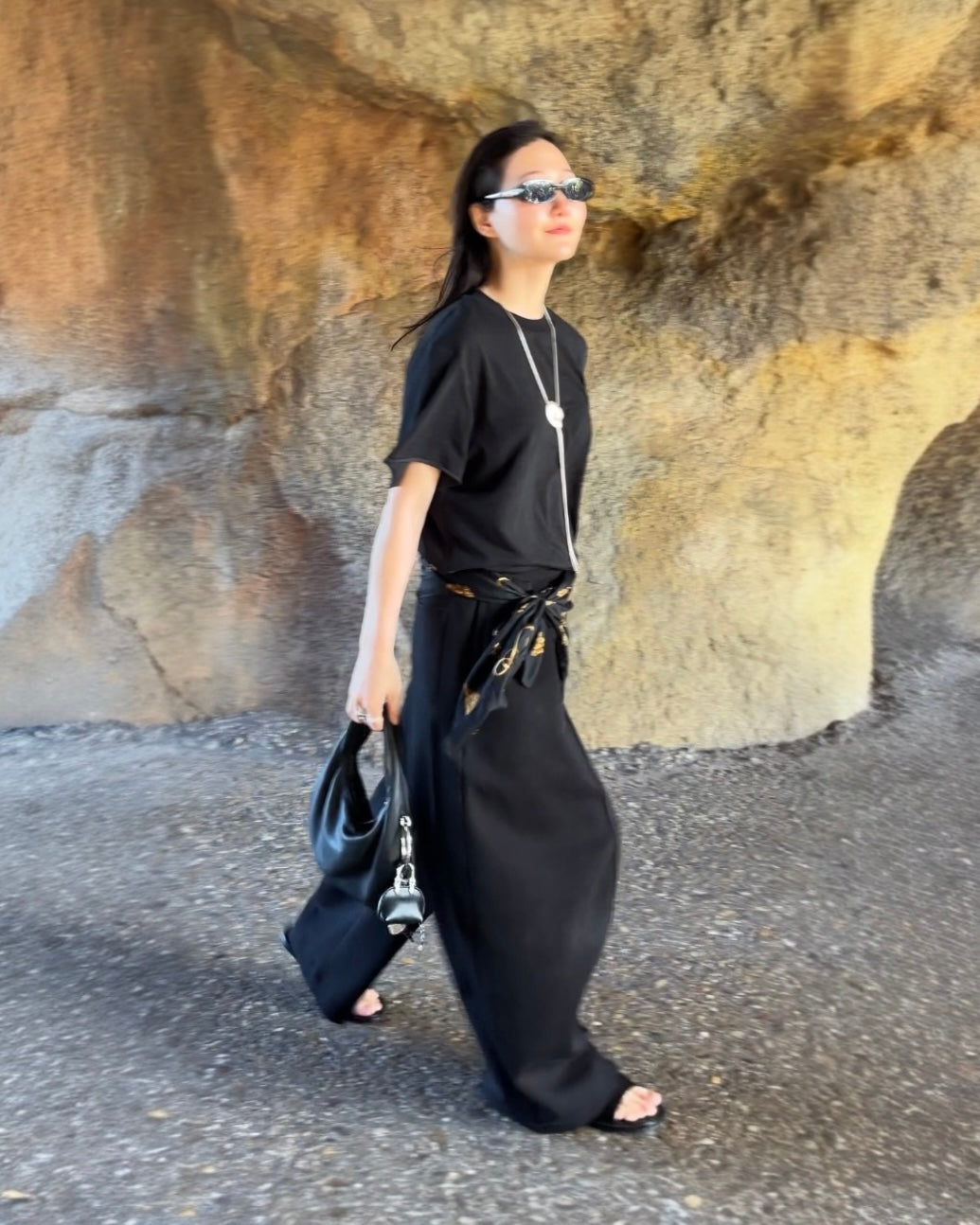 [5/21new]Curved Wide Sweat Pants black 6月上旬〜中旬入荷