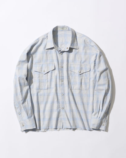 Cotton Check Drop-Shoulder Shirt