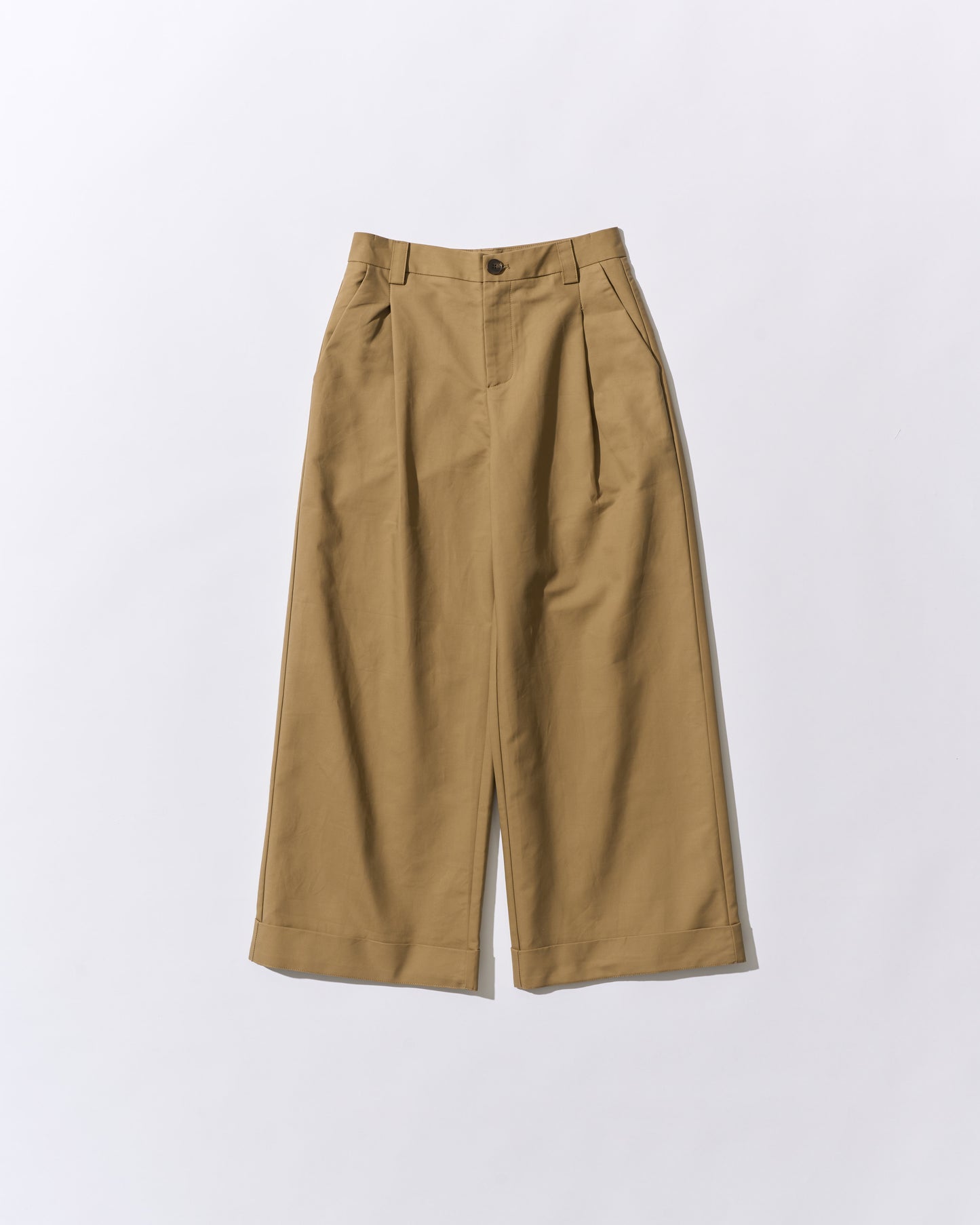 Cotton Tuck Wide Pants