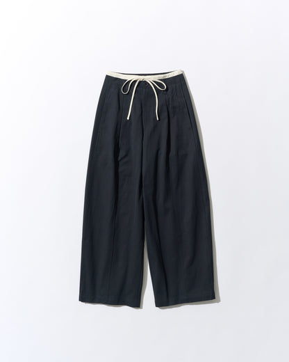［3/19new］Cotton Tencel Wide Slacks navy