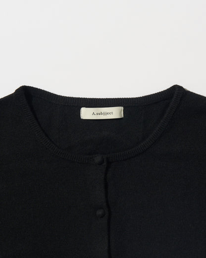 Linen Soft Compact Cardigan BLACK