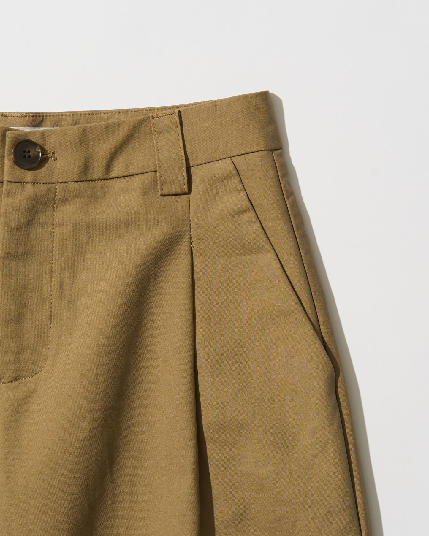 Cotton Tuck Wide Pants