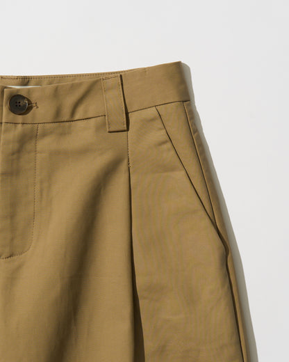 Cotton Tuck Wide Pants