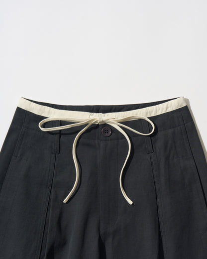 ［3/19new］Cotton Tencel Wide Slacks navy