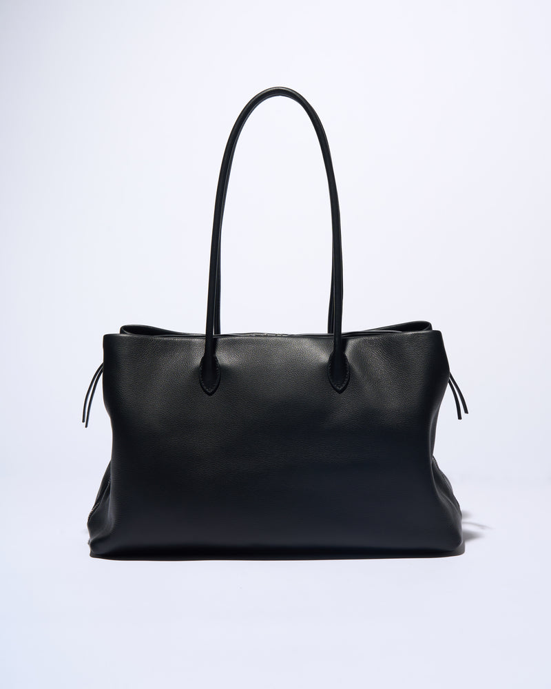 [3/12 new] leather Boston square bag L