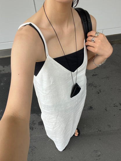 [7/2new]linen loop onepiece white