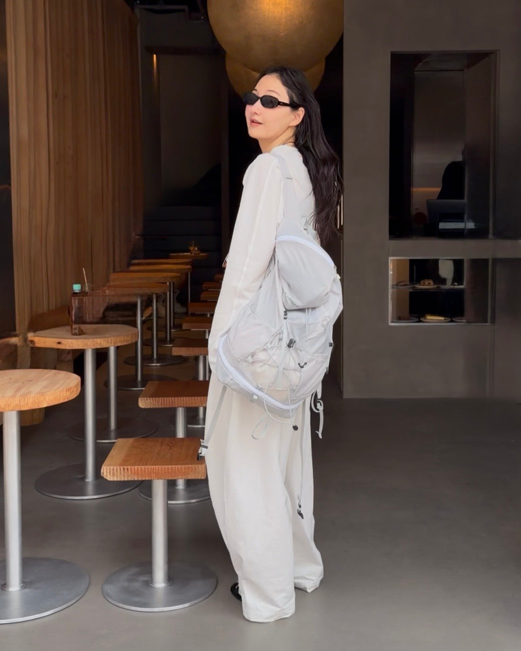 [7/9new]front volume balloon pants  white