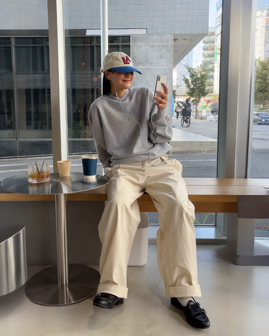 [9/18new]baseball neck sweat gray