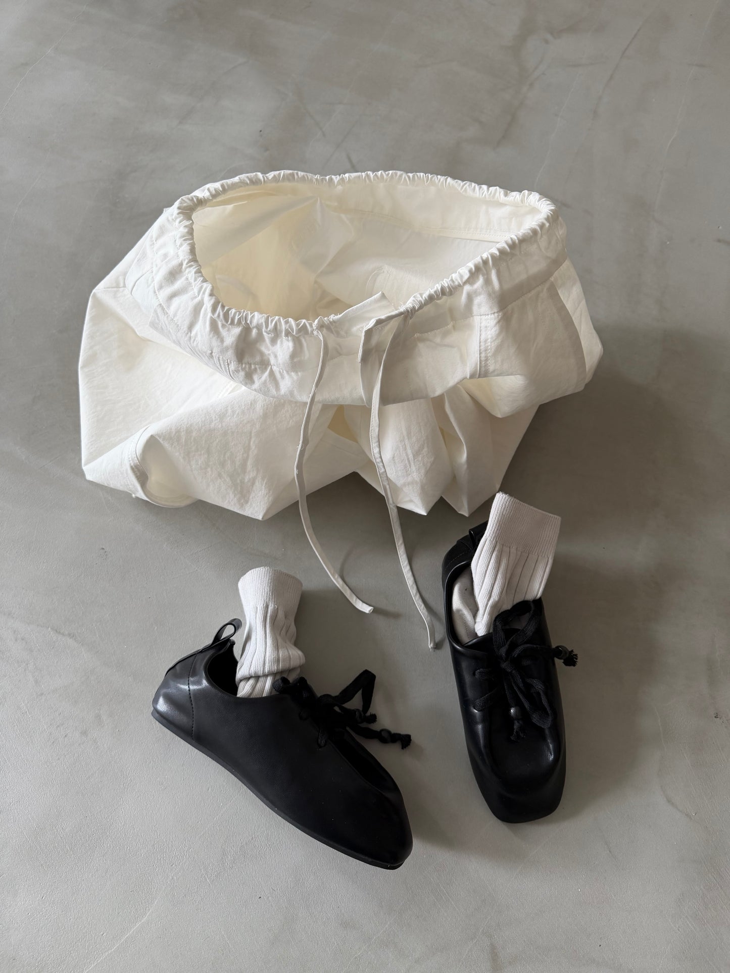 [7/9new]front volume balloon pants  white