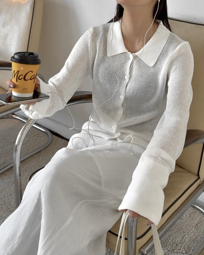 Loose Frame Cardigan white