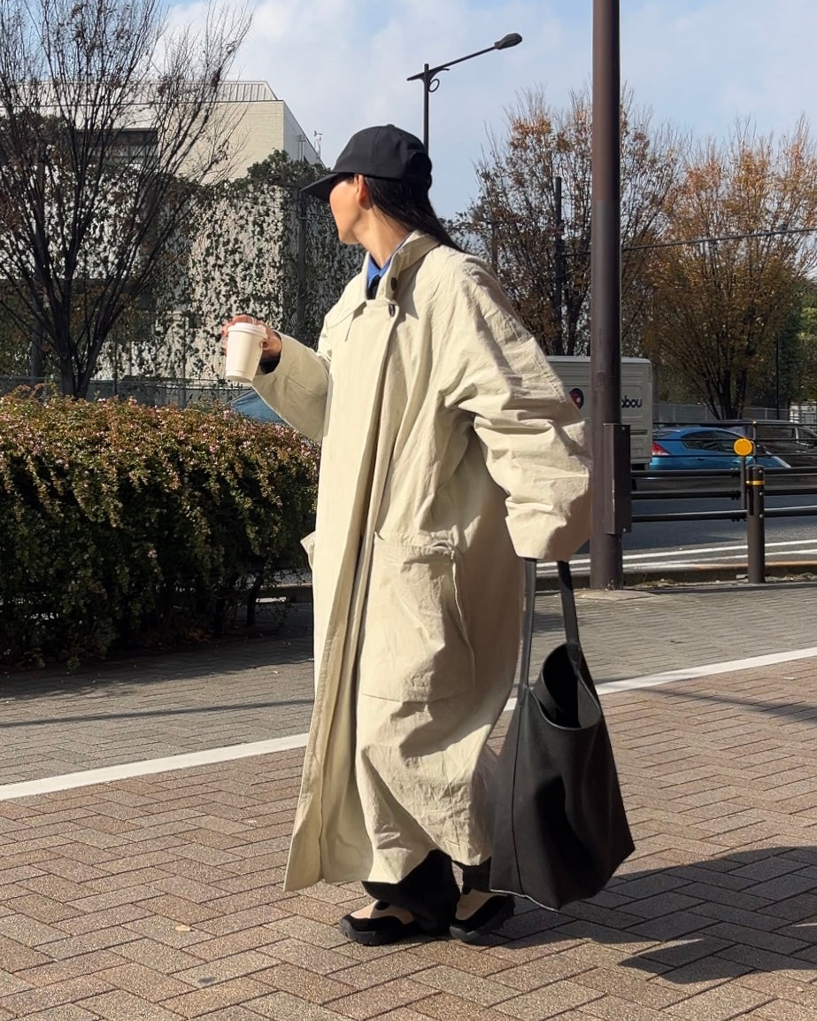 [12/4new]Cotton Canvas Coat ivory