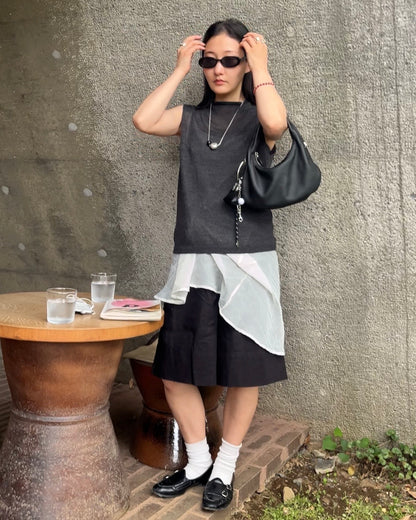 [5/21new]Round Curve Leather Bag black  6月上旬〜下旬入荷