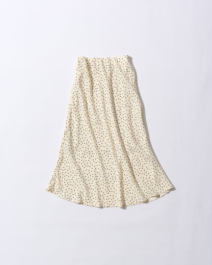 [6/18new]Fluid Dot Skirt white