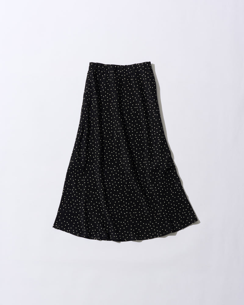 [6/18new]Fluid Dot Skirt black