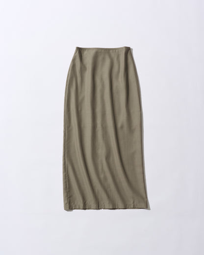 [6/4new]Smooth Straight Long Skirt  beige