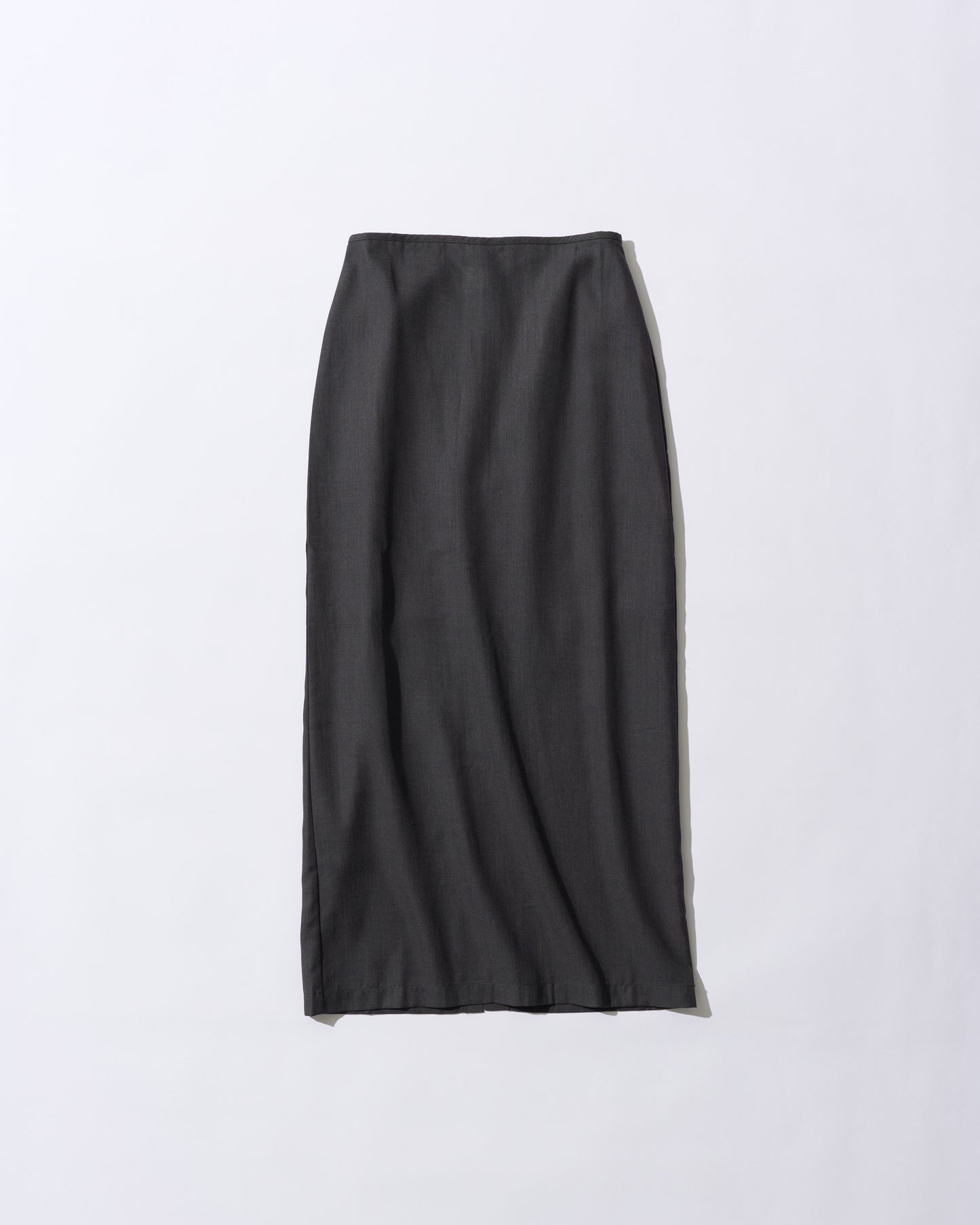 [6/4new]Smooth Straight Long Skirt  dark gray