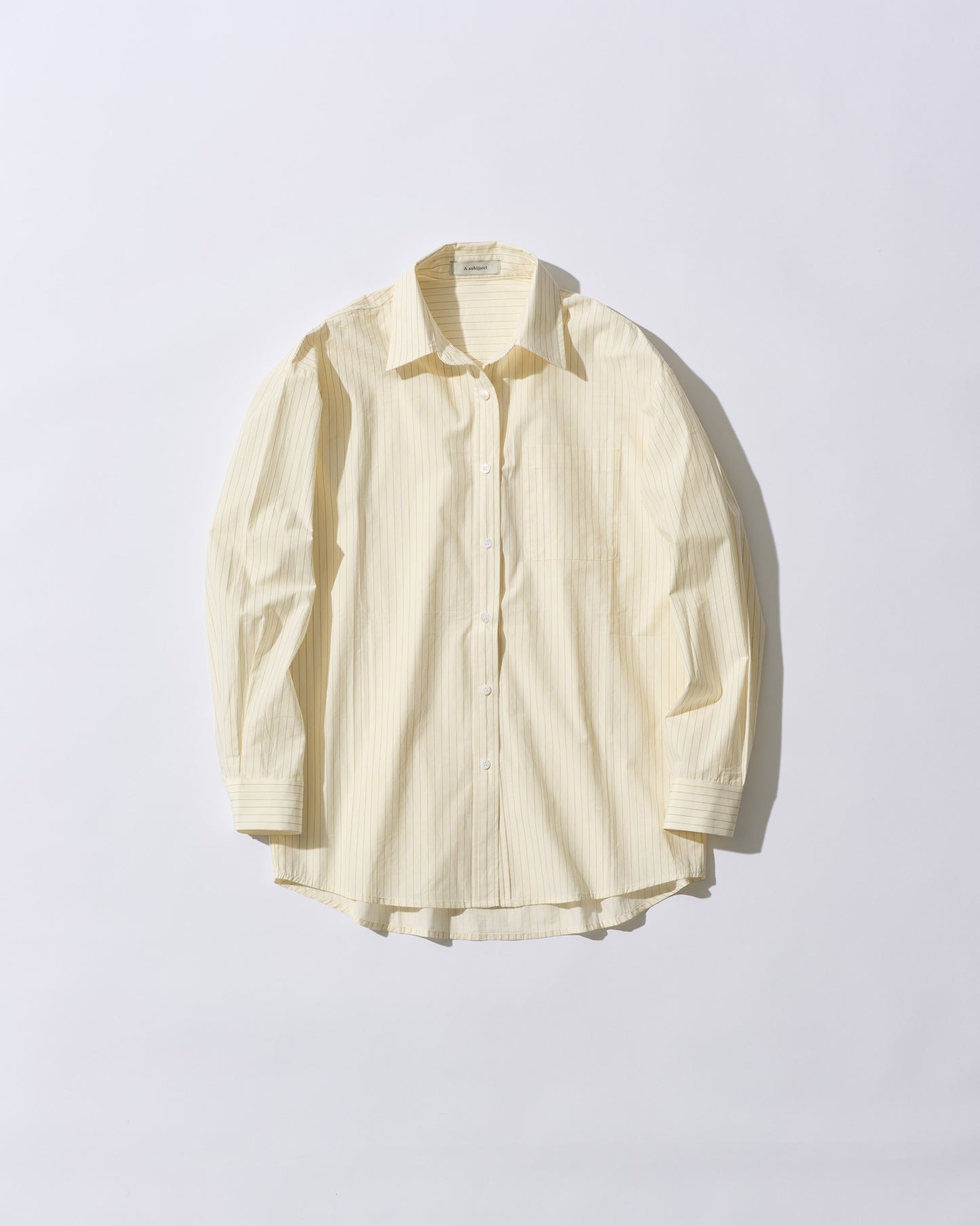 [4/9 new]Cotton Stripe Loose Shirt yellow
