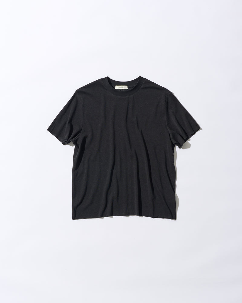 Cutoff Linen Tee  black