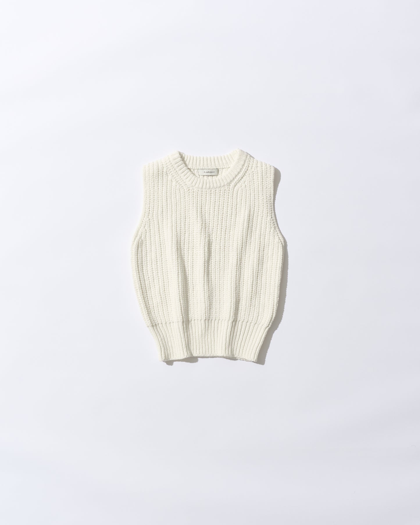 [5/7new]Raw Linen Knit Top Tank white 5月下旬入荷分