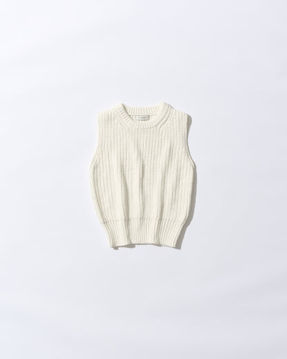 [5/7new]Raw Linen Knit Top Tank white 5月下旬入荷分