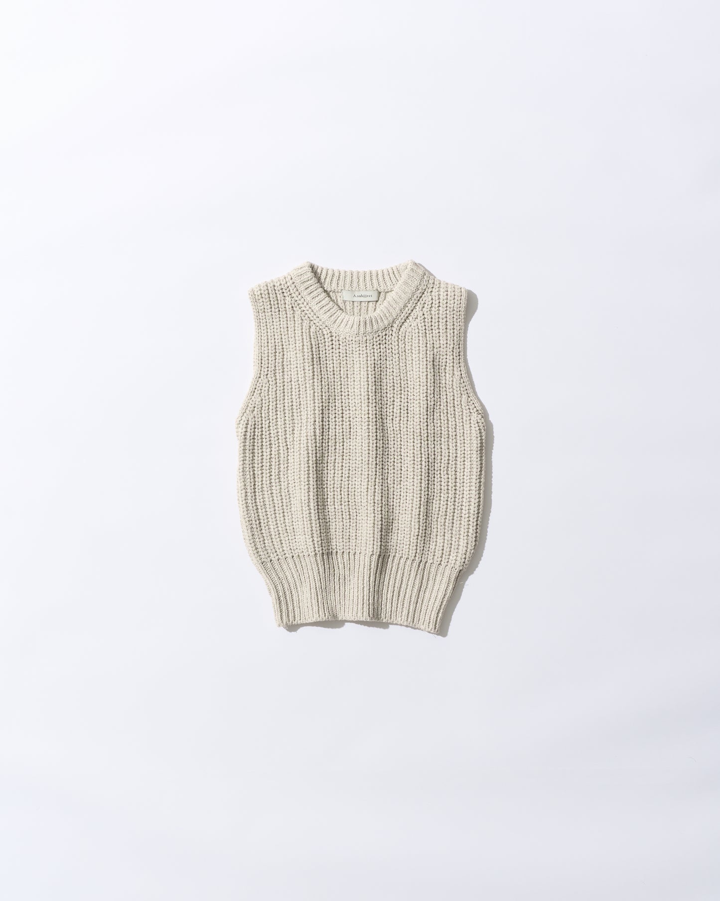 [5/7new]Raw Linen Knit Top Tank greige 5月下旬入荷分