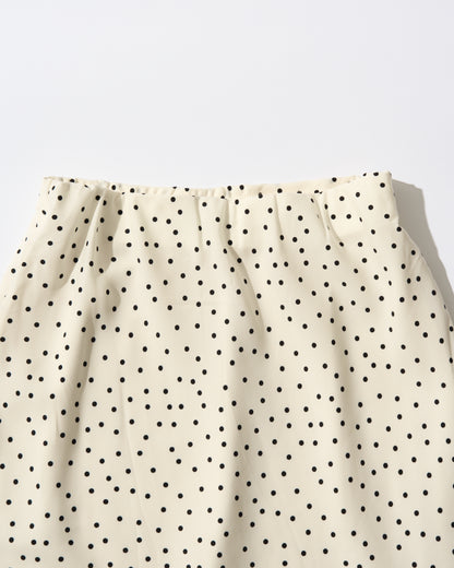 [6/18new]Fluid Dot Skirt white