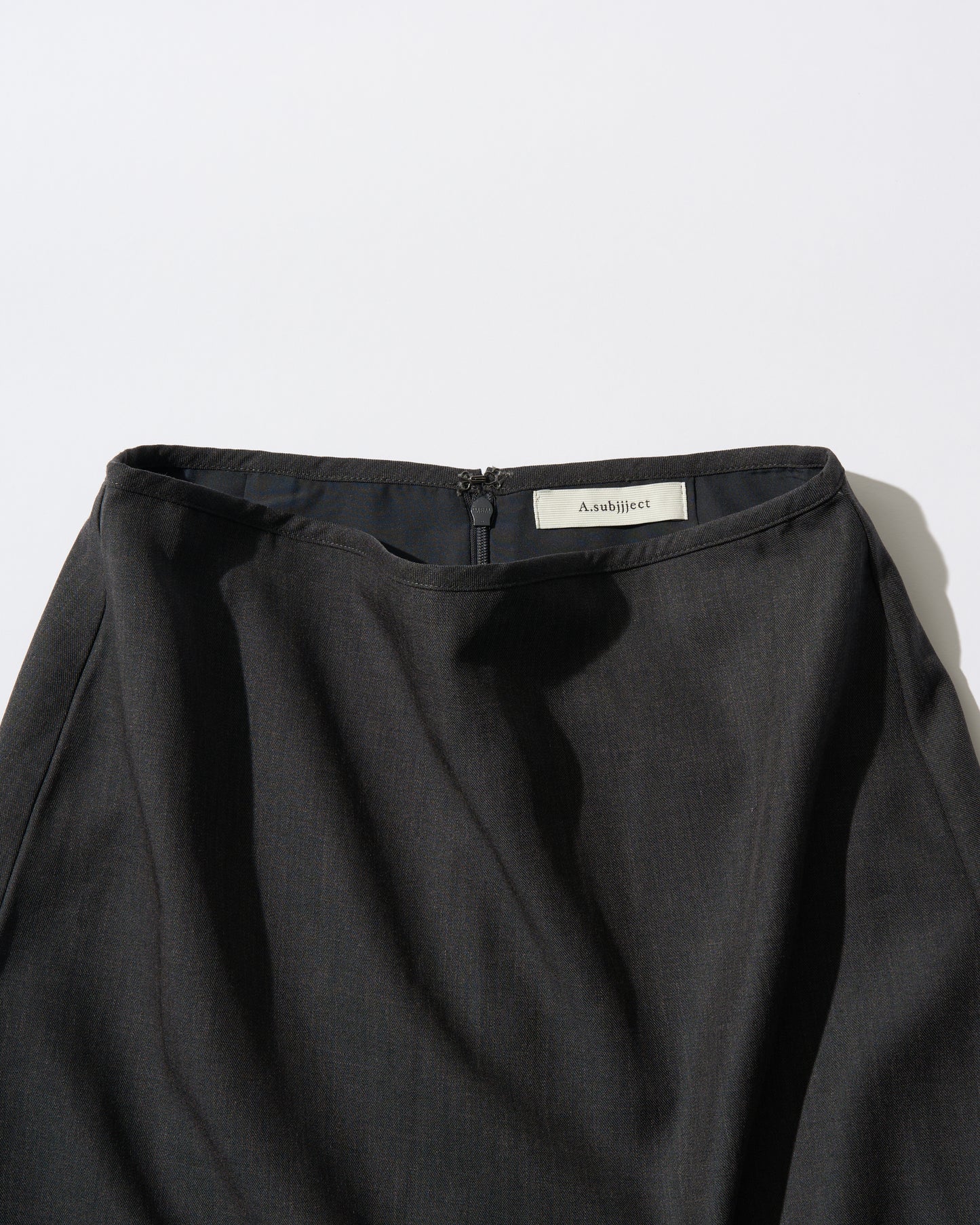 [6/4new]Smooth Straight Long Skirt  dark gray