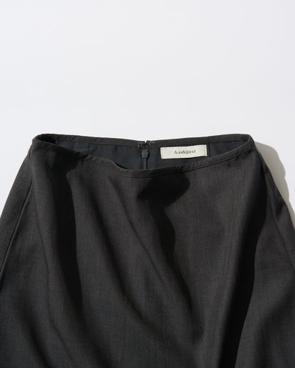 [6/4new]Smooth Straight Long Skirt  dark gray