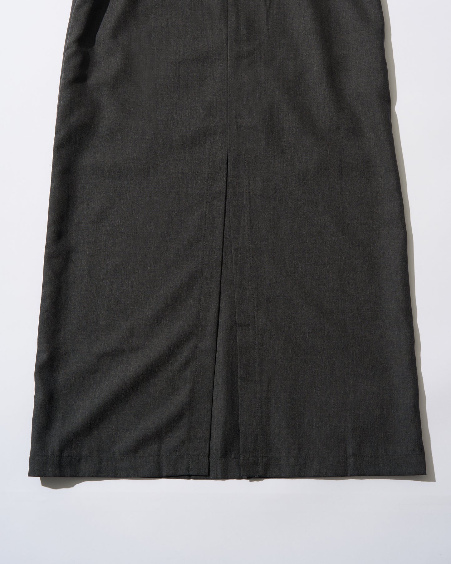 [6/4new]Smooth Straight Long Skirt  dark gray
