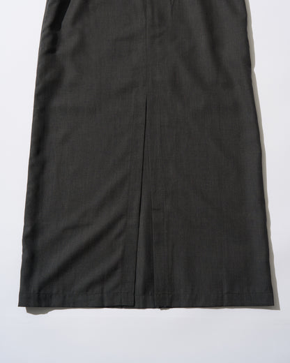 [6/4new]Smooth Straight Long Skirt  dark gray