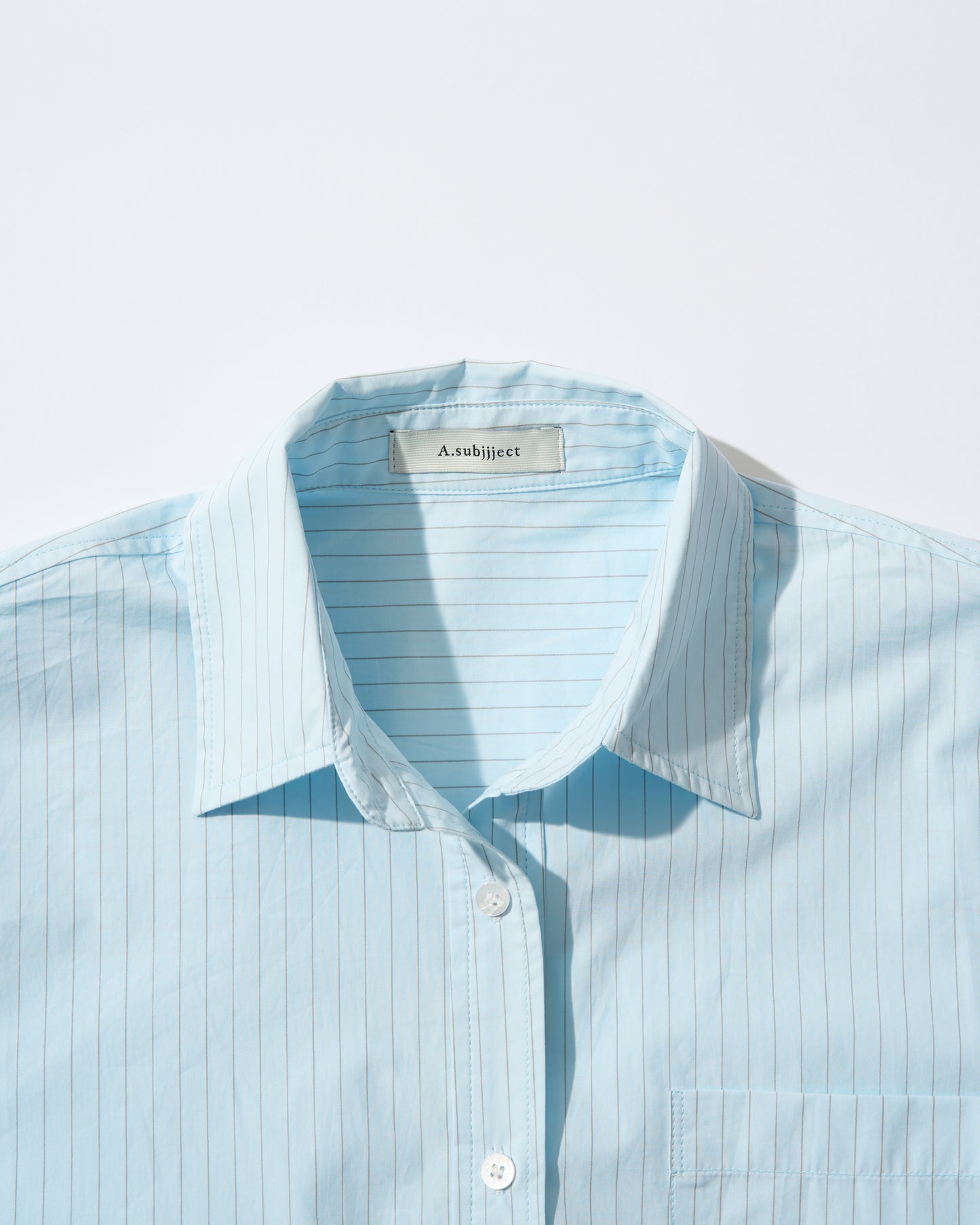 [4/9 new]Cotton Stripe Loose Shirt blue