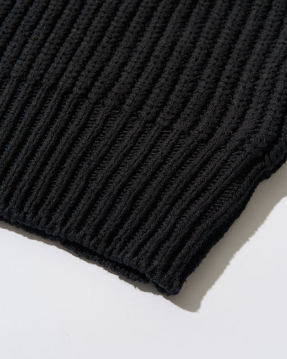 [5/7new]Raw Linen Knit Top Tank black 5月下旬入荷分
