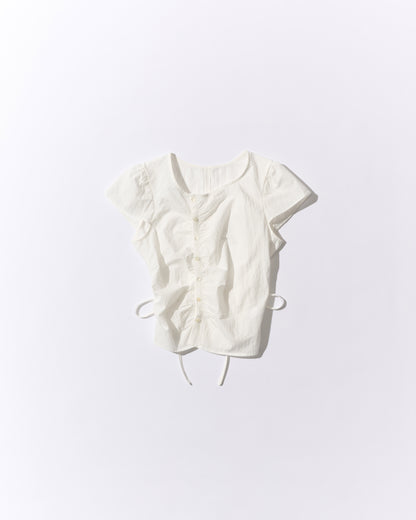 [9/17new]Gather Front Blouse white