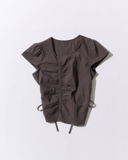 [9/17new]Gather Front Blouse gray