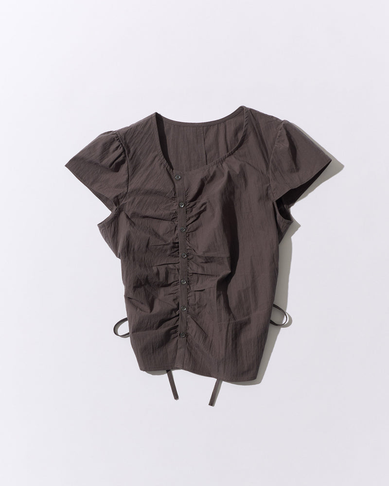 [9/17new]Gather Front Blouse gray
