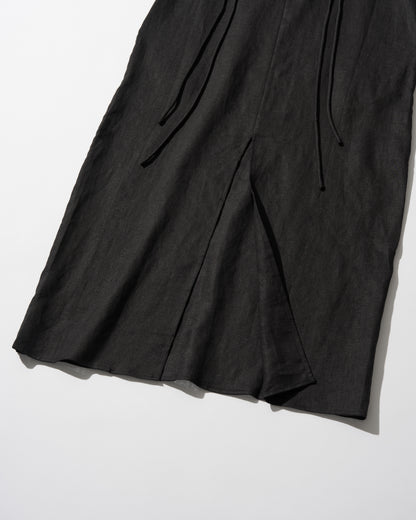 [7/2new]linen loop onepiece black